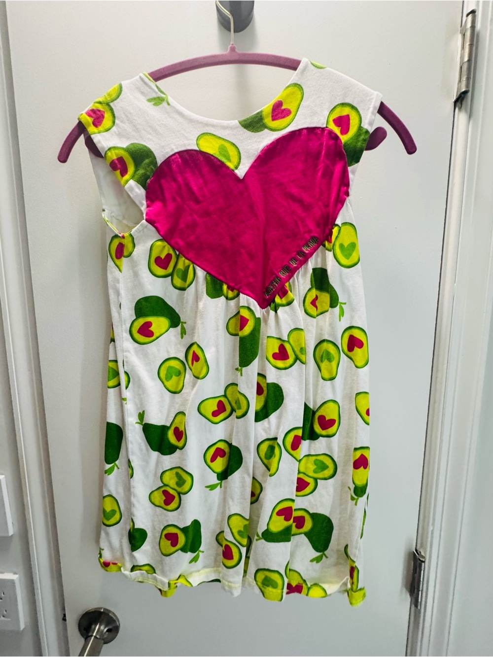 Agatha Ruiz De La Prada White Dress with Green and Hot Pink Heart Motif